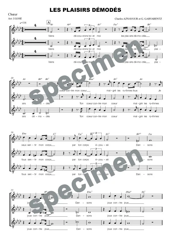 Les plaisirs démodés (chant)