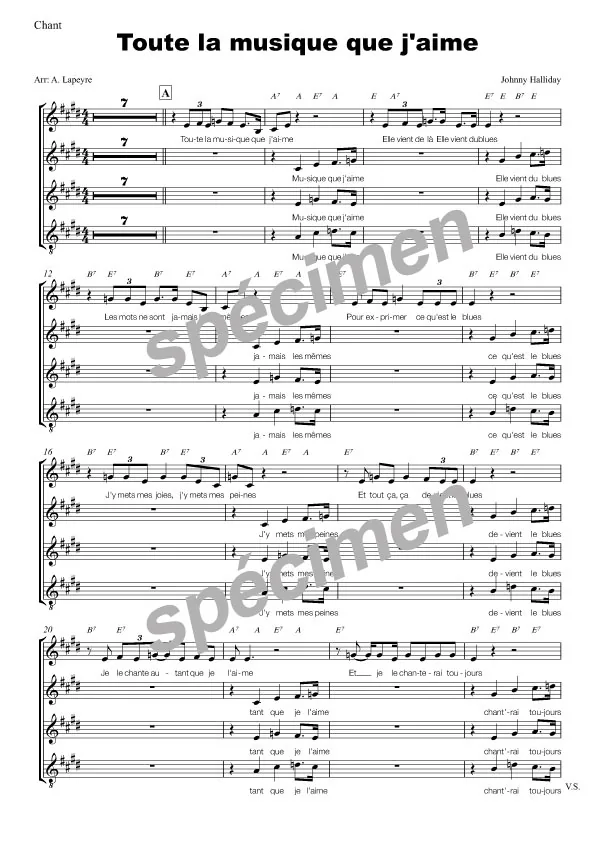 Toute la musique que j’aime (chant)