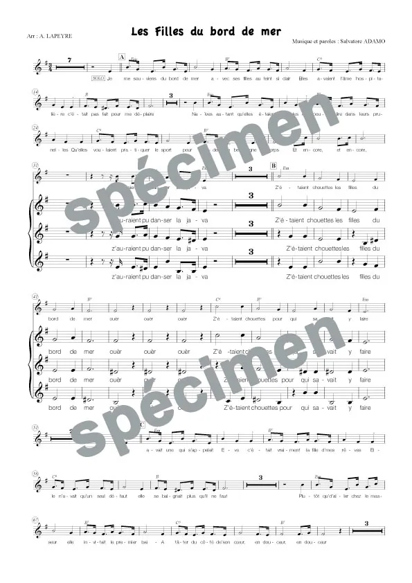 Les filles du bord de mer (chant)