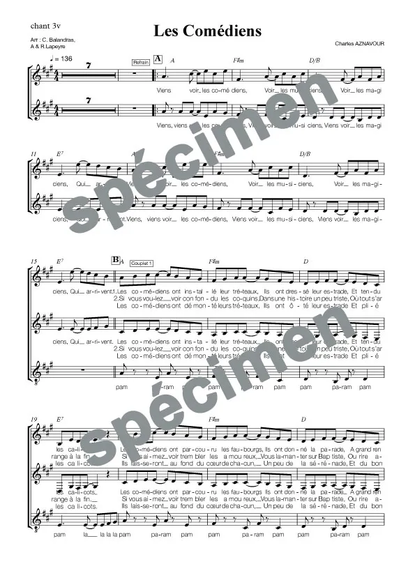 Les comédiens (chant)