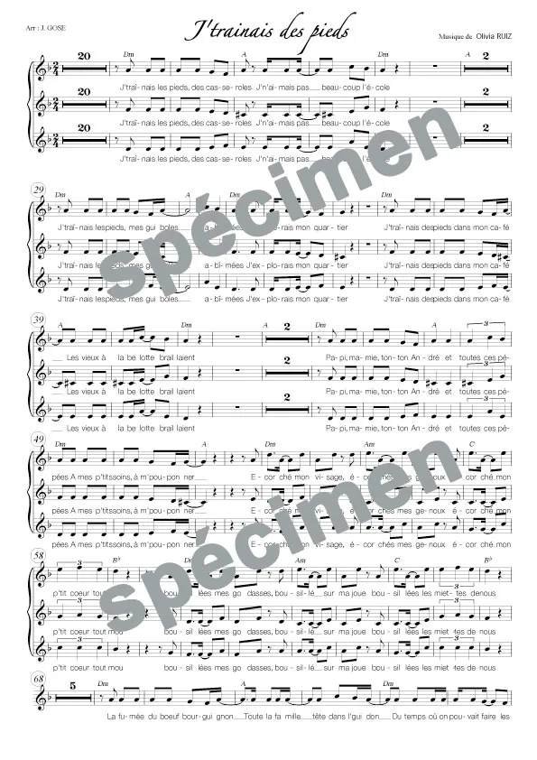 J’ traine des pieds (chant)