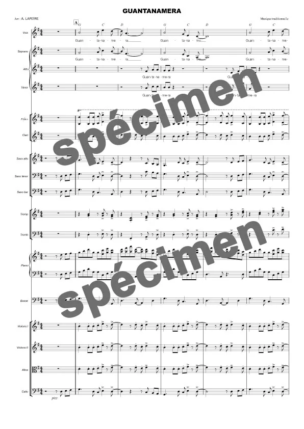 Guantanamera (orchestre et chant)