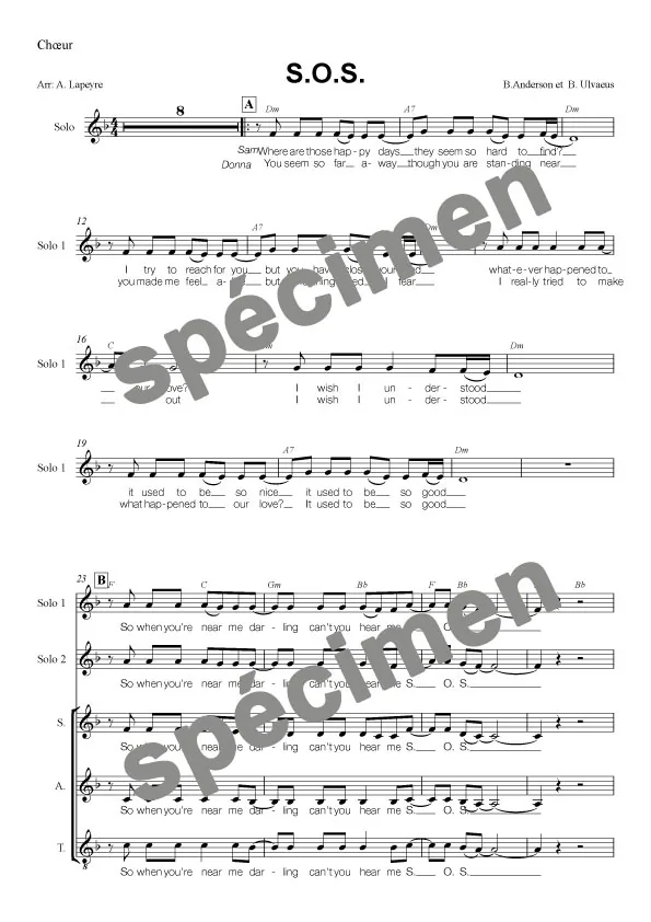 « S.O.S. » Abba (chant et orchestre)