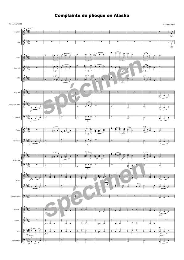 La Complainte du phoque en Alaska (chant et orchestre)