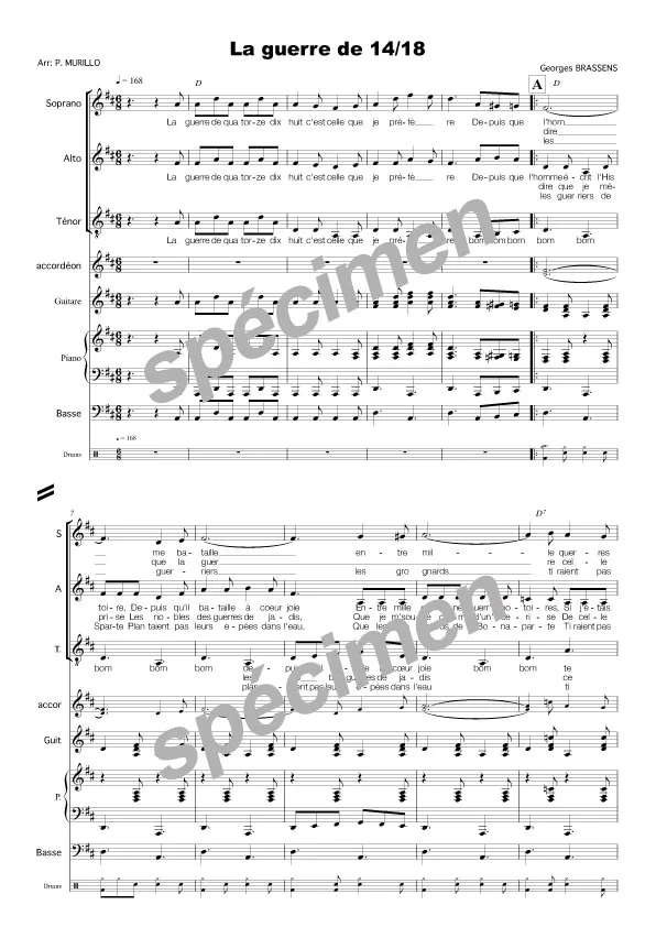 La guerre de 14/18 (chant et orchestre)