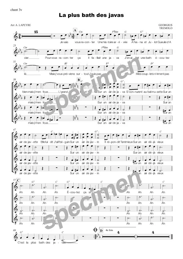La plus bath des javas (chant)