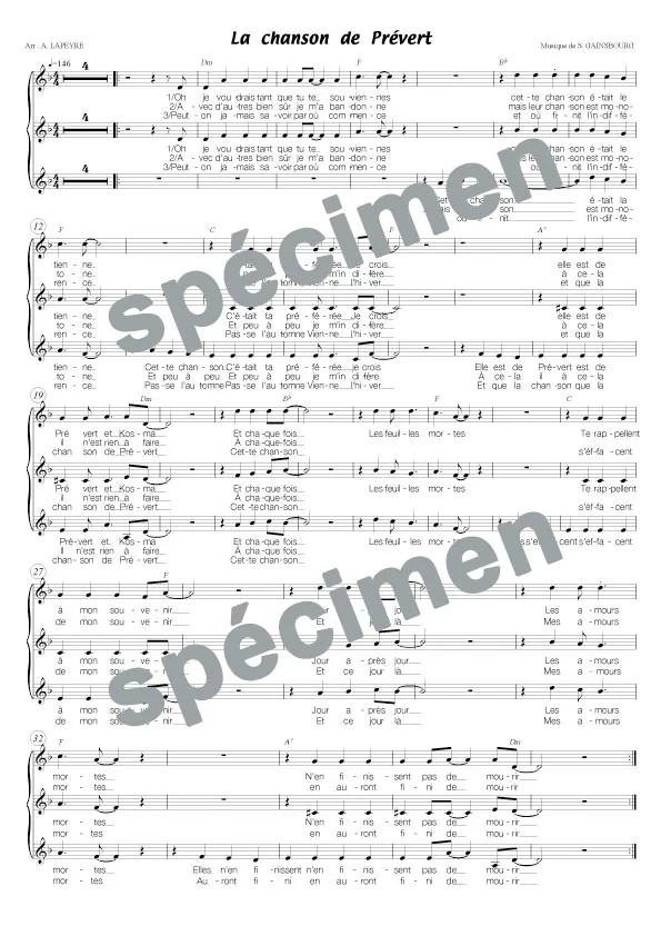 La chanson de Prévert (chant)