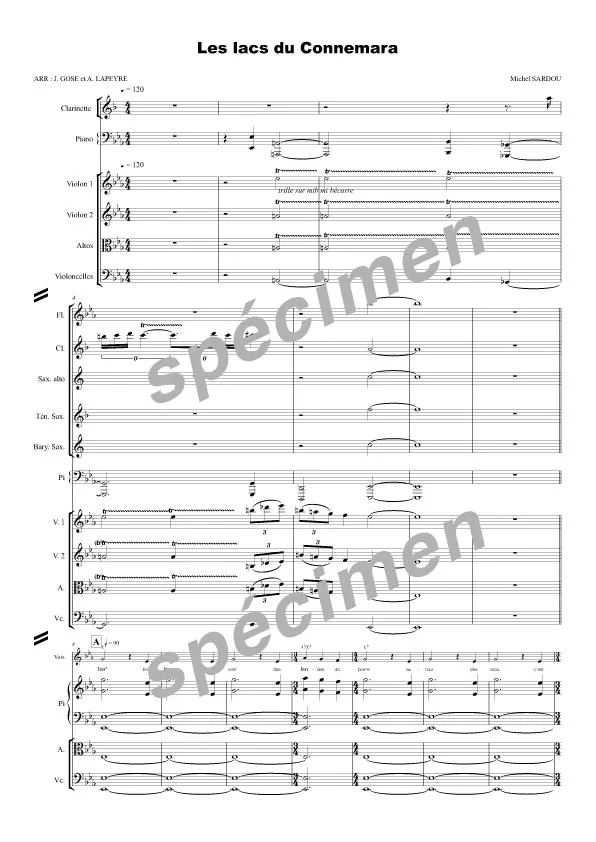 Les lacs de Connemara (chant et orchestre)