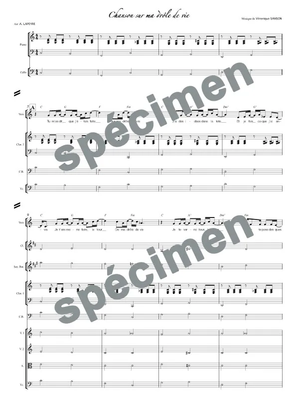 Chanson sur ma drôle de vie (orchestre et chant)