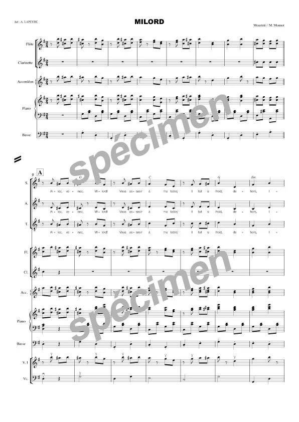 Milord (chant et orchestre)