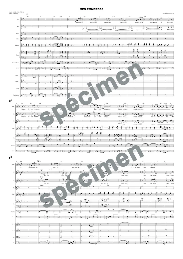 Mes amis, mes amours, mes emmerdes (orchestre et chant)