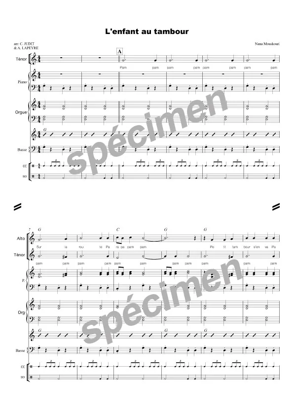 L’enfant au tambour (chant et orchestre)