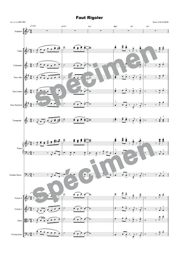 Faut rigoler (orchestre et chant)