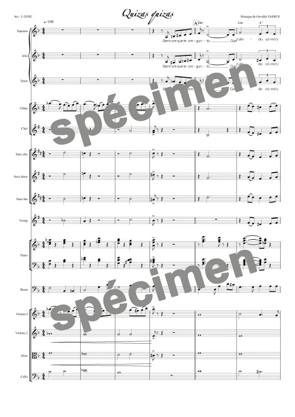 Quizas quizás (orchestre et chant)