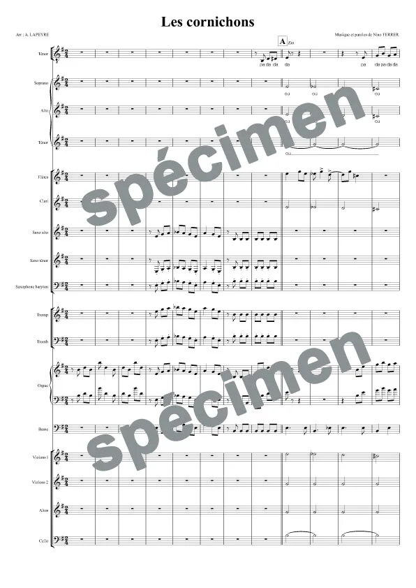 Les cornichons (orchestre et chant)