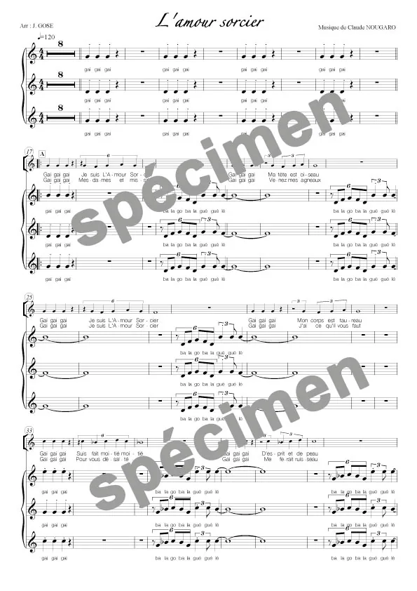 L’amour sorcier (chant)