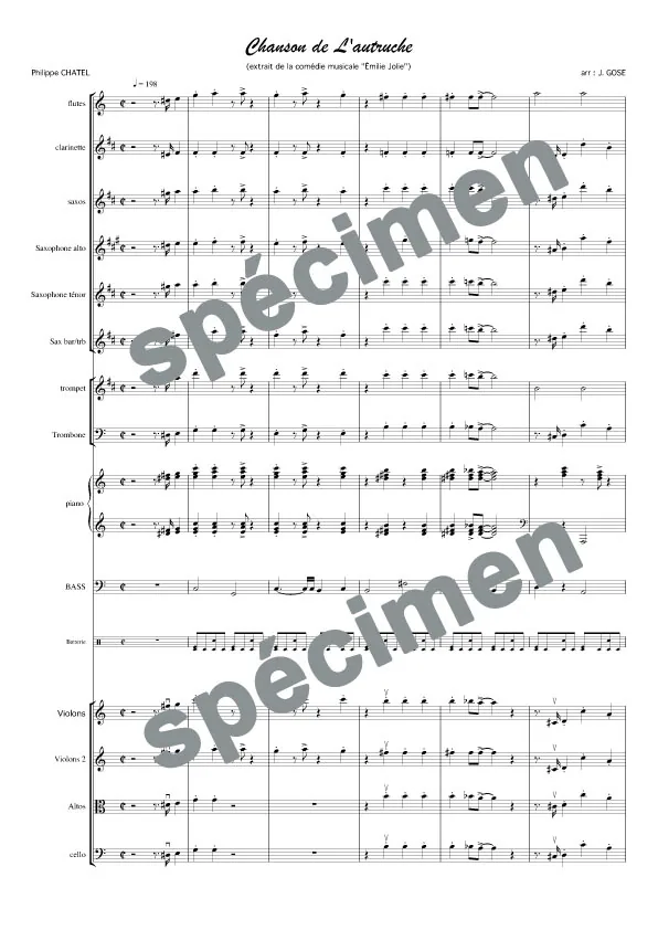 La chanson de l’autruche (orchestre et chant)