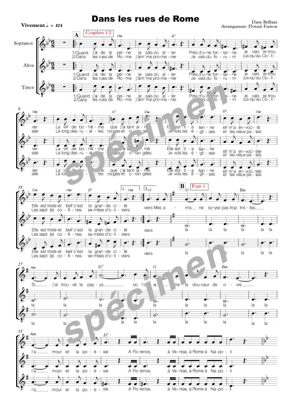 Dans les rues de Rome (chant)