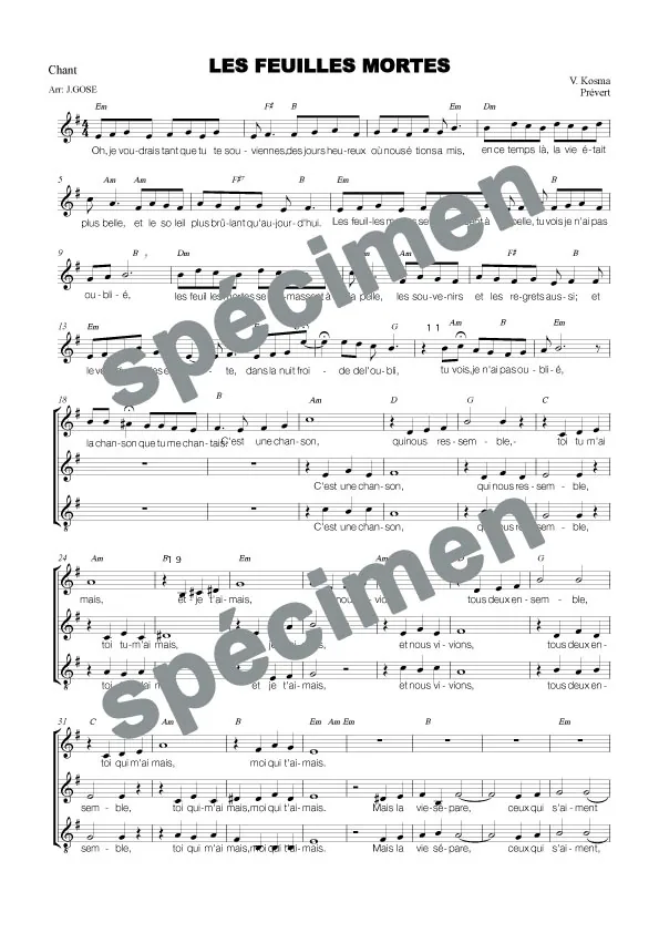Les feuilles mortes (chant)