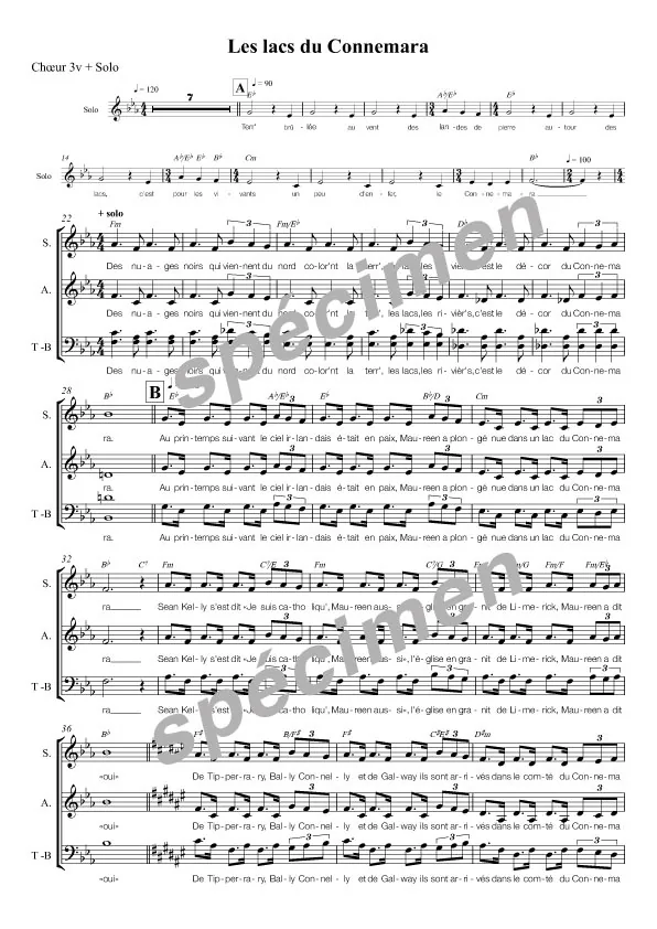 Les lacs de Connemara (chant)