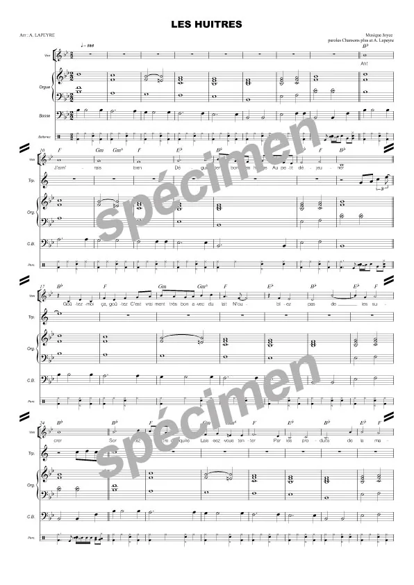 Les huitres (chant et orchestre)