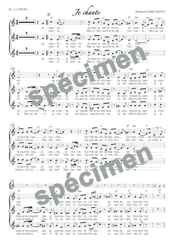 Je chante (chant)