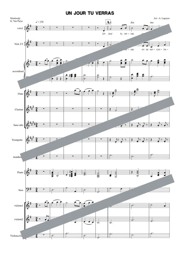 Un jour tu verras (orchestre et chant)
