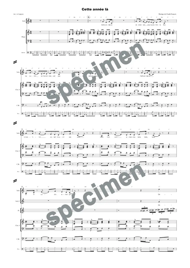 Cette année là (orchestre et chant)