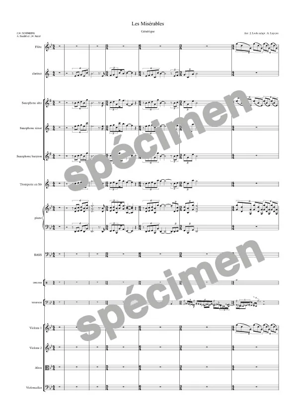 « Générique » Les Misérables (orchestre)