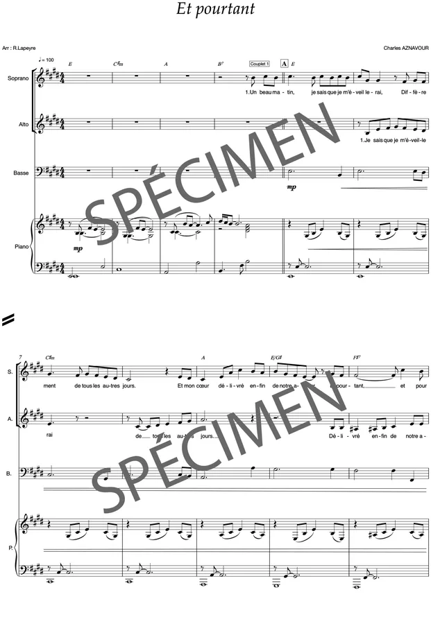 Et pourtant (orchestre et chant)
