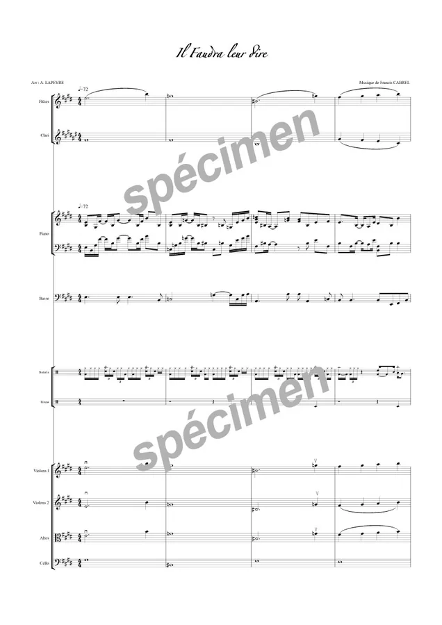 Il faudra leur dire (chant et orchestre)