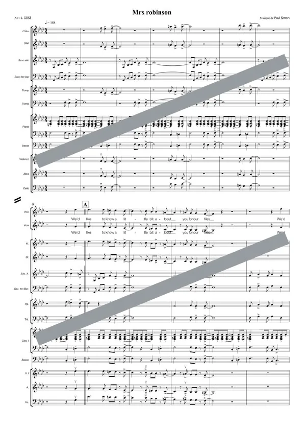 Mrs Robinson (orchestre et chant)