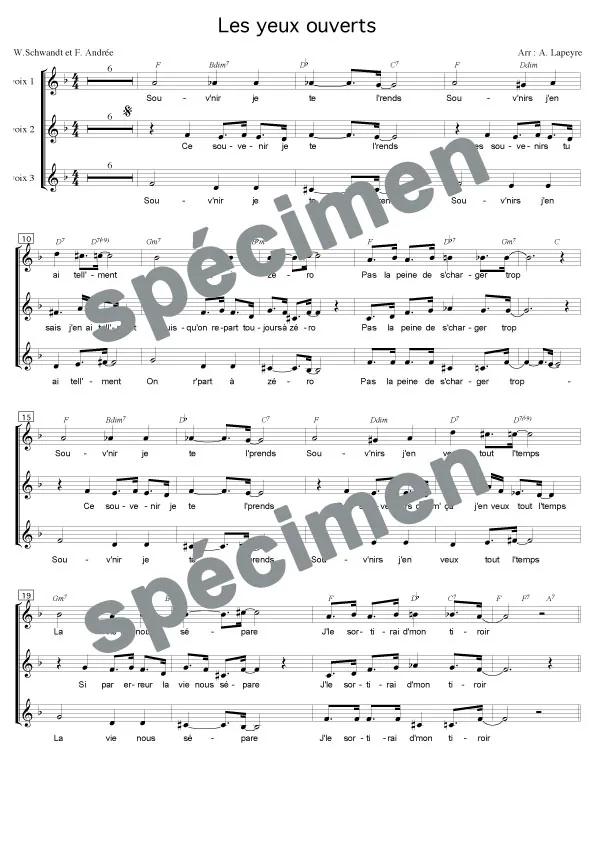 Les yeux ouverts (chant)