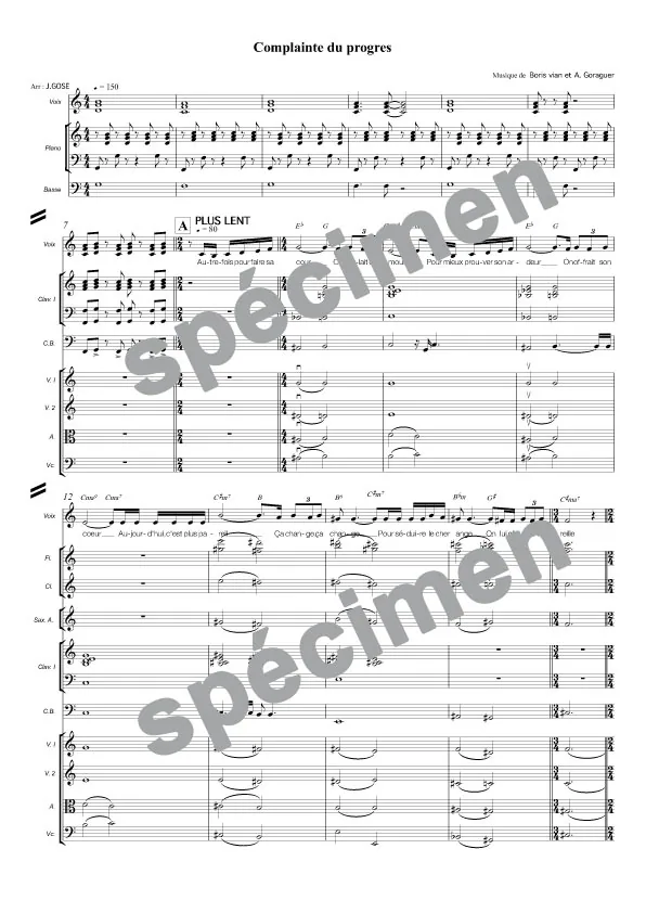 La complainte du progrès (orchestre et chant)