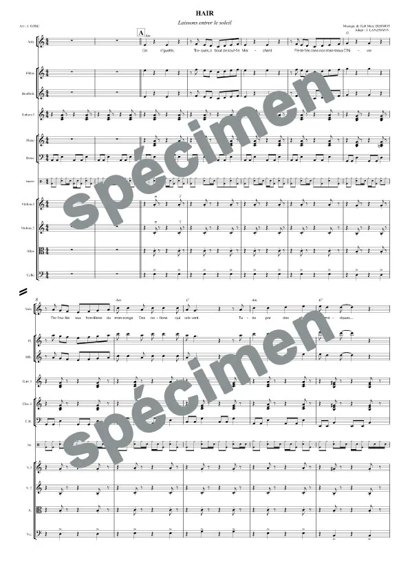 Laissons entrer le soleil (orchestre et chant)
