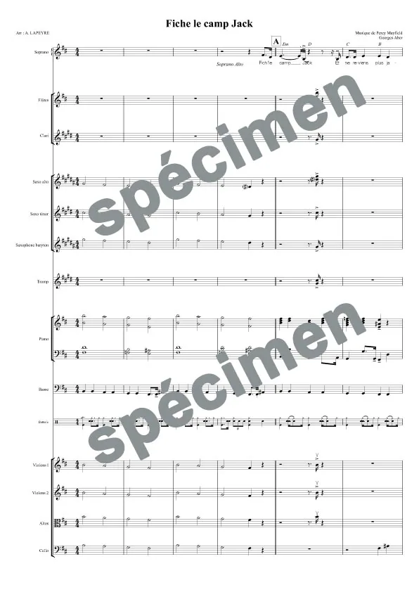 Fiche le camp Jack (orchestre et chant)