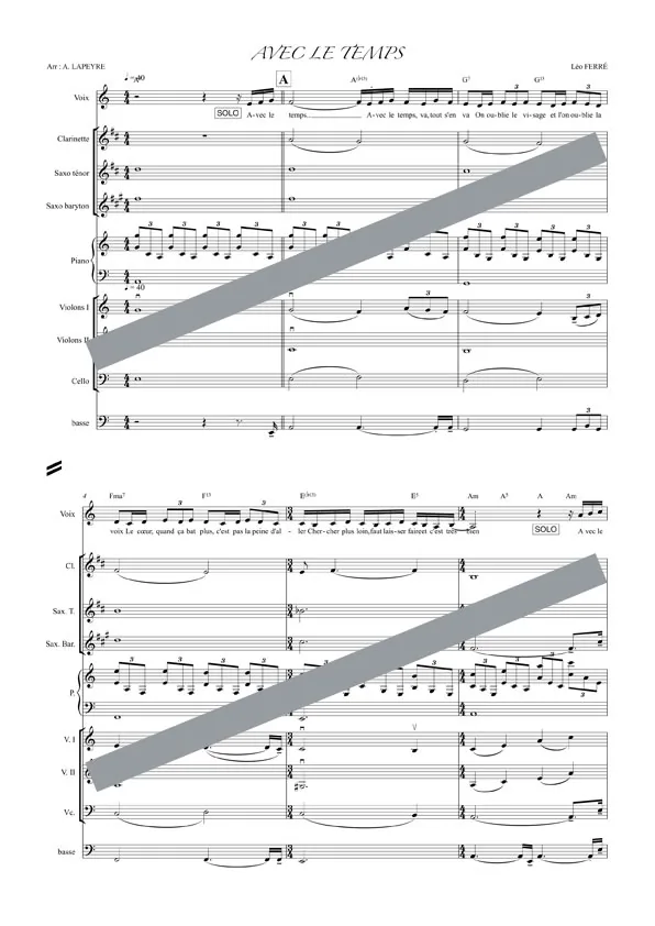 Avec le temps (orchestre et chant)