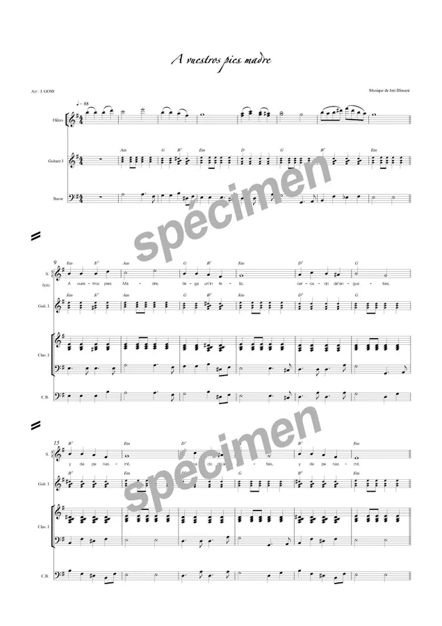 A vuestros pies Madre (chant et orchestre)