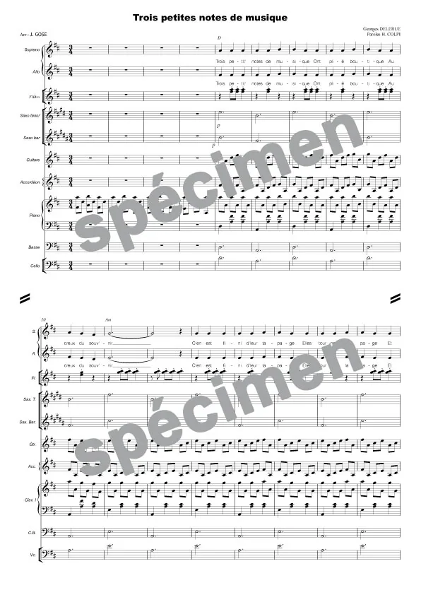 Trois petites notes de musique (orchestre et chant)