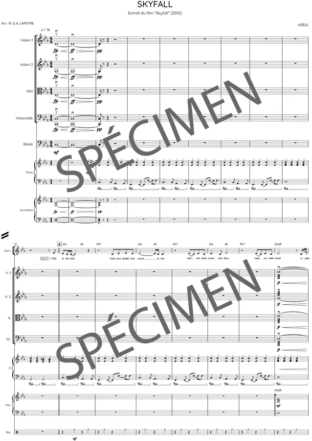 Skyfall (orchestre et chant)