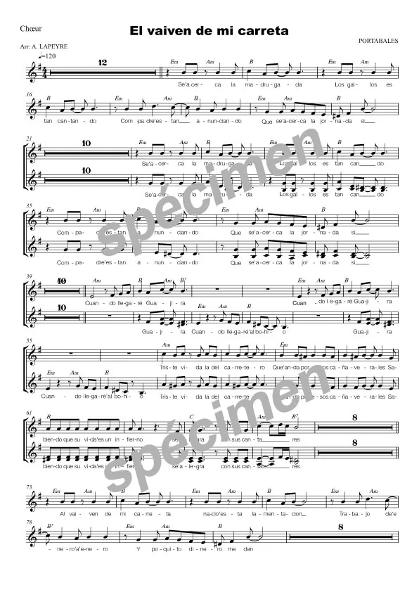 Al vaiven de mi carreta (chant)