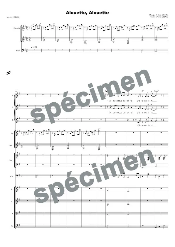 Alouette Alouette (orchestre et chant)