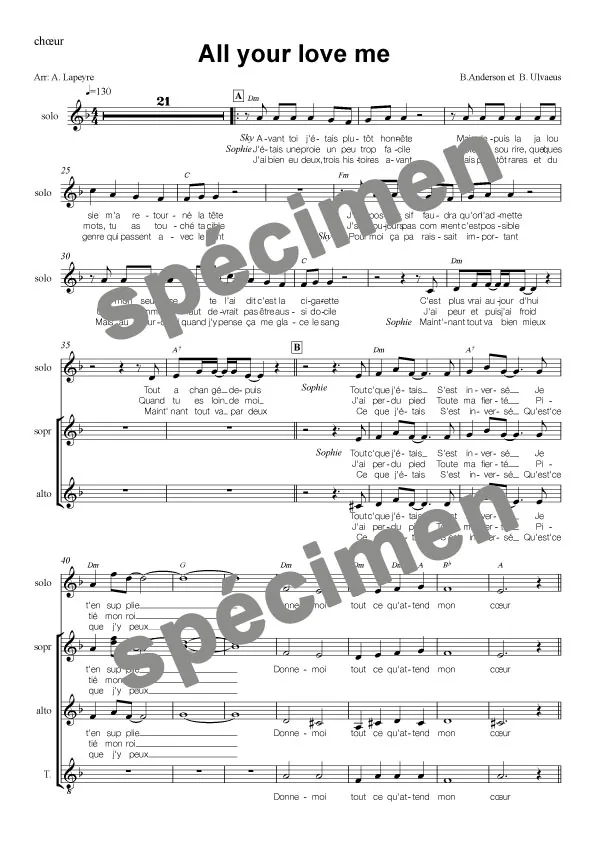 « Lay all your love on me » Abba (chant et orchestre)