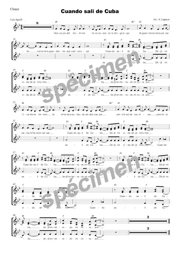 Cuando sali de Cuba (chant)