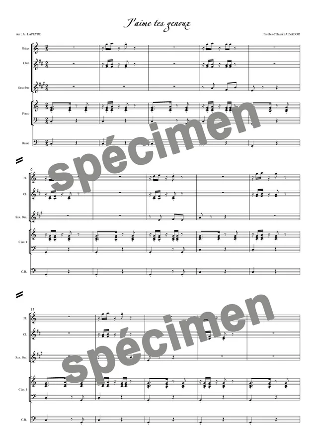 J’aime tes g’noux (orchestre et chant)