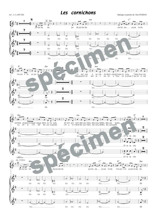 Les cornichons (chant)