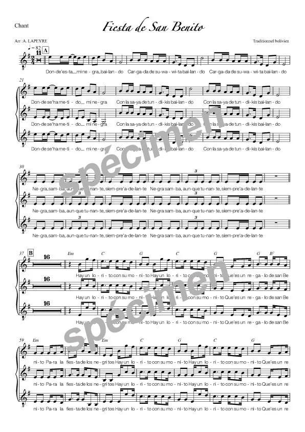 Fiesta de san Benito (chant)