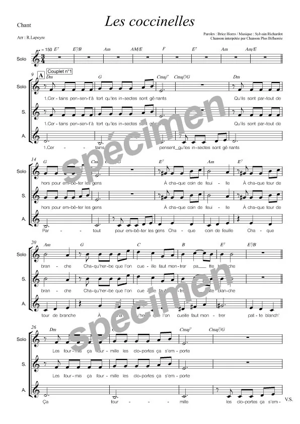 Les coccinelles (chant)
