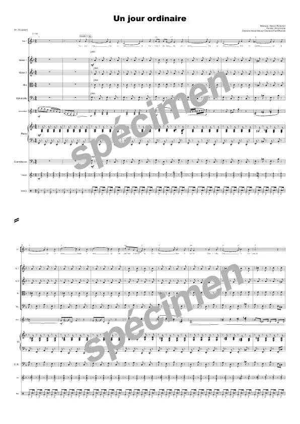 Jour ordinaire (chant et orchestre)