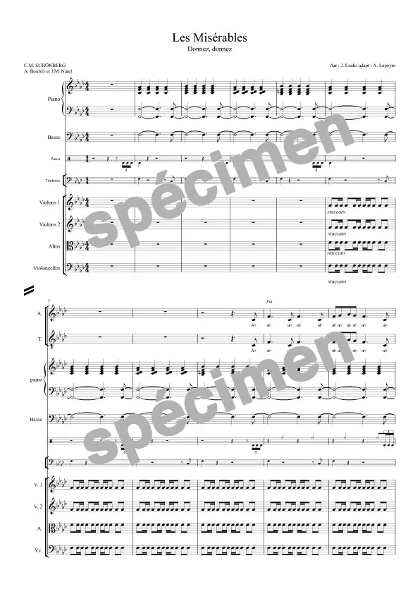 « Donnez, donnez » Les Misérables (orchestre et chant)